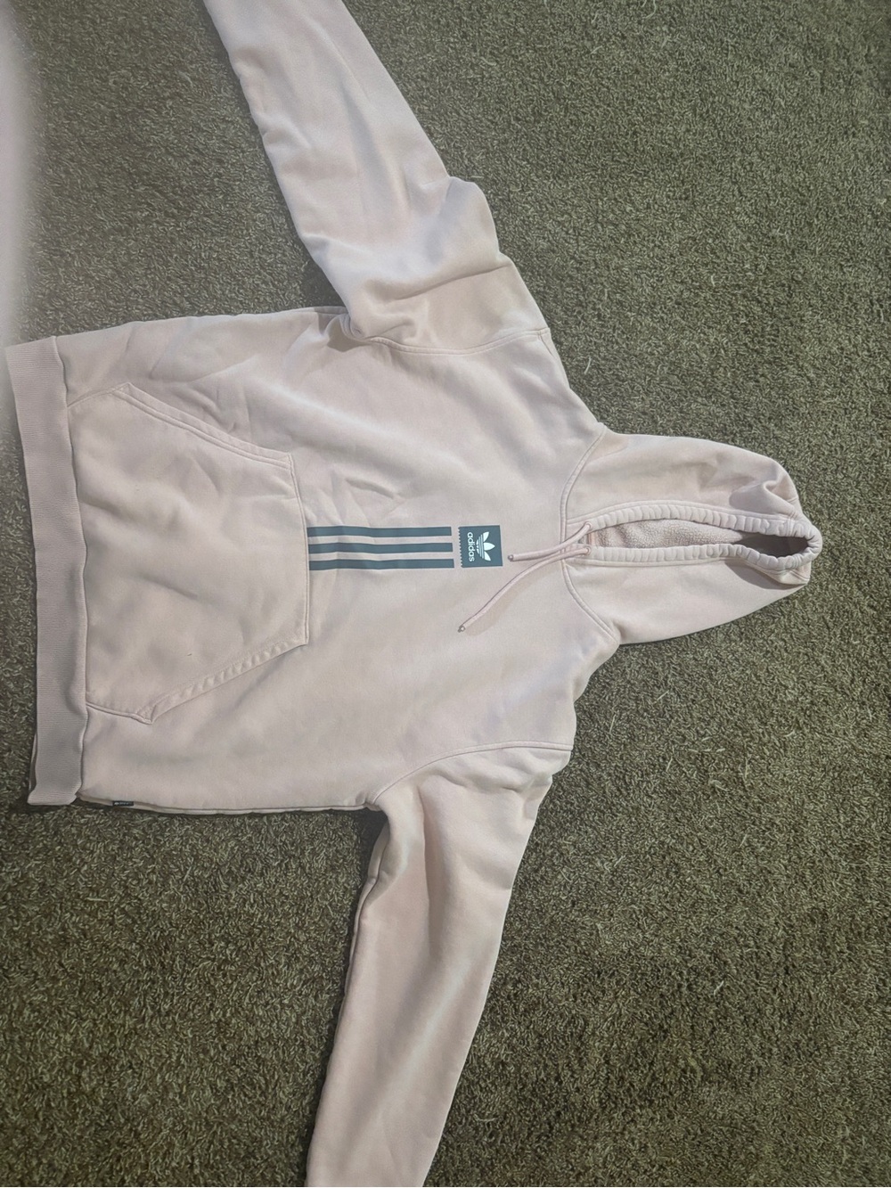 adidas Light Pink Sherpa-Lined Hoodie